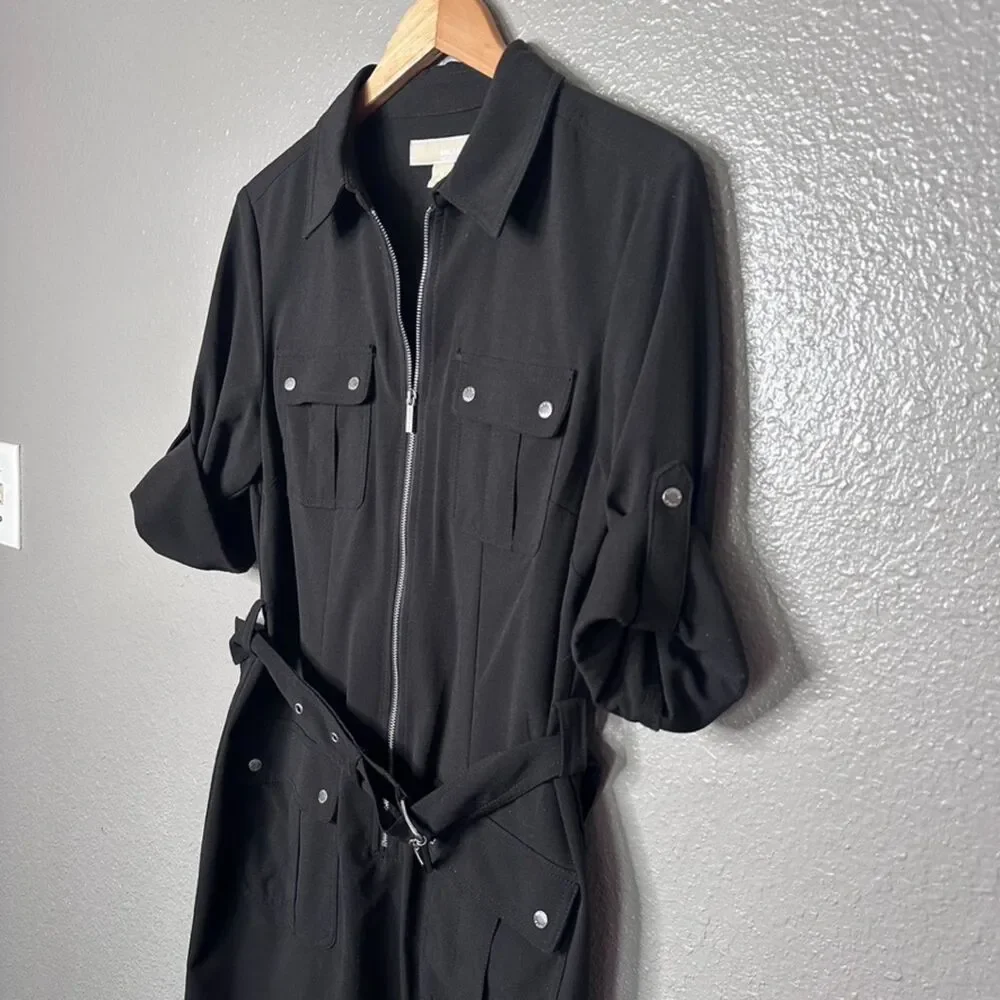 Michael Kors Black Utility Shirtdress Medium